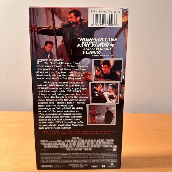 (4) VHS FULL Lethal Weapon 1,2,3 & 4 Mel Gibson Danny Glover,R, Action Adventure - Picture 3 of 14